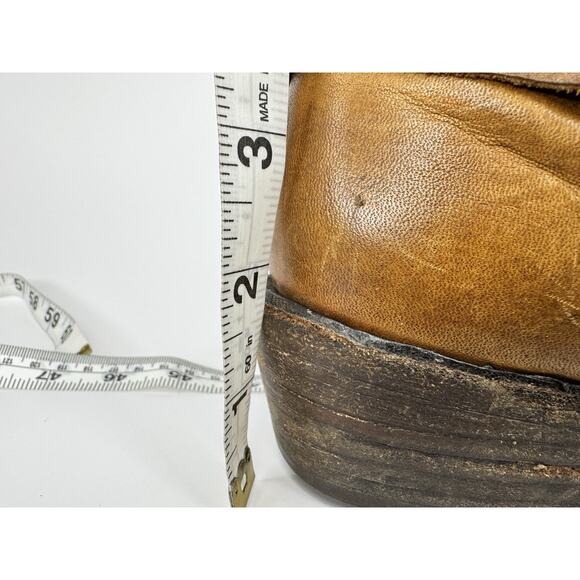 Bed|Stu Glendale Tan Leather Harness Moto Boots Womens 10 Goodyear Welt Boho - Picture 9 of 16